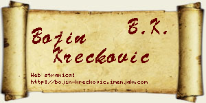 Bojin Krečković vizit kartica